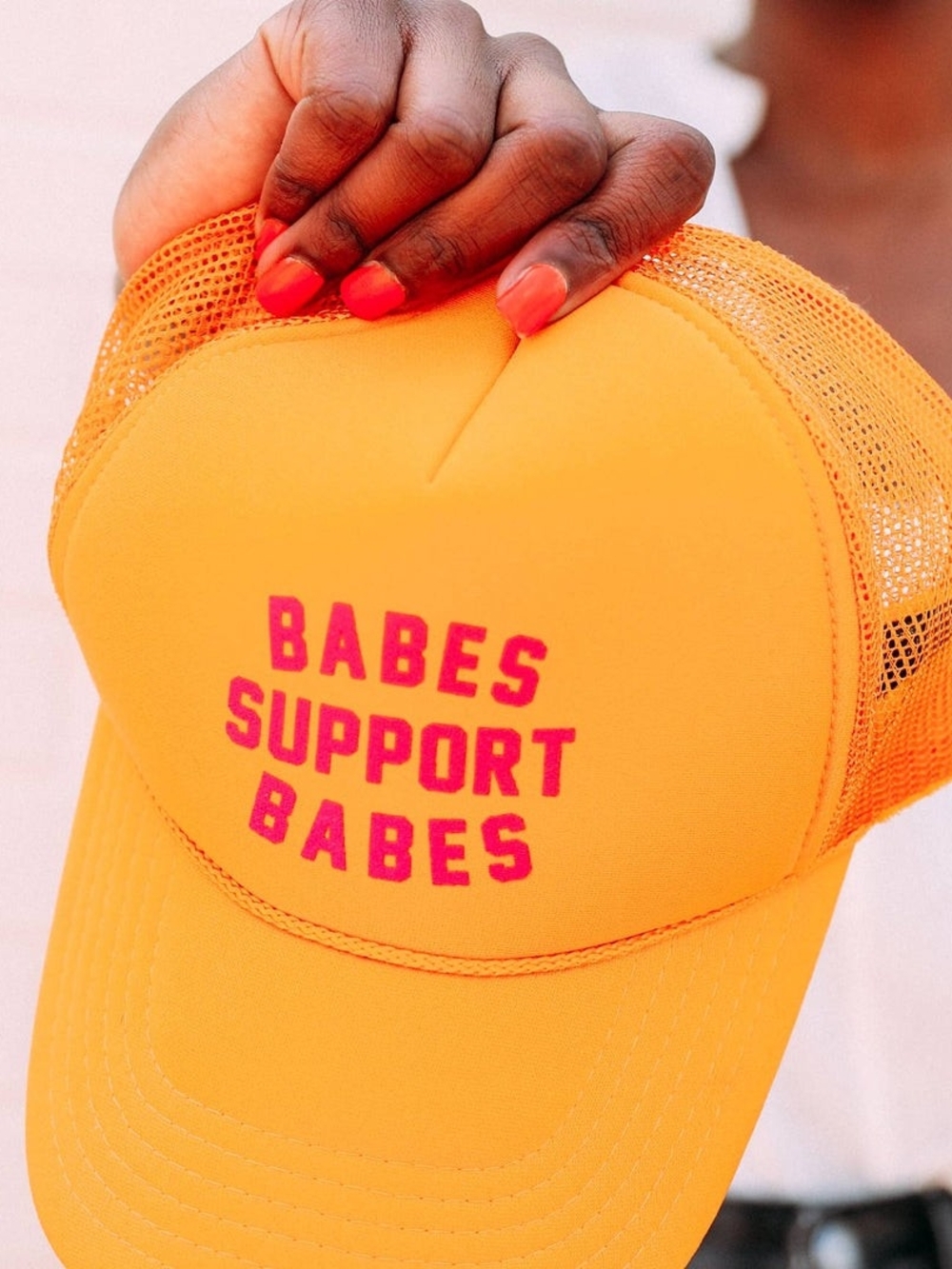 Babes Support Babes Mustard Trucker Hat